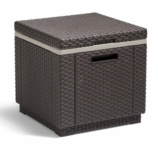 Keter Beer and Wine Cooler Table Perfect for Your Patio, Picnic, and Beach Accessories, Brown