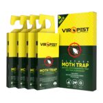 Moth Traps (4 Pack) for CLOTHES, CARPETS, WARDROBES & DRAWERS. Irresistible sticky pheromone glue board attracts and kills CLOTHES and CARPET MOTHS | Non-Toxic, Odour-Free, Safe for Children & Pets