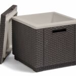 Keter Beer and Wine Cooler Table Perfect for Your Patio, Picnic, and Beach Accessories, Brown