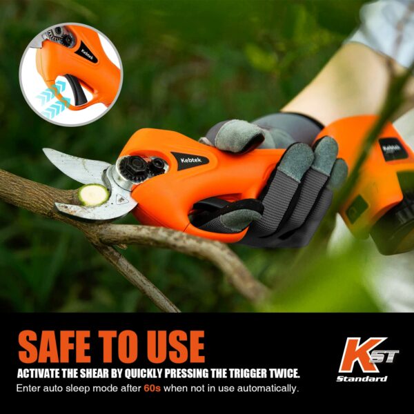 Kebtek Electric Secateurs,16.8V Cordless Pruning Shears Battery Powered Pruner Electric Branch Scissors with Brushless Motor, 25mm Max Diameter (YDN-B007)