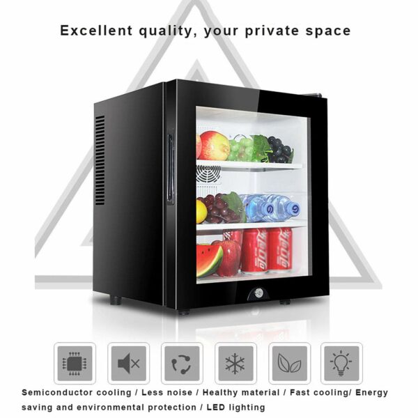 30L Mini Fridges, Upright Cosmetics Fridge Table Top Large Capacity Refrigerator, LED Light + Lock & Key, Low Noise, Low Energy A+, Fast Cooling, for Home,Hotel,Bar,Dorms,Apartment,Office,B