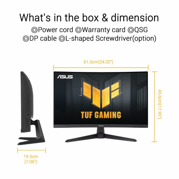 ASUS TUF Gaming VG32VQ1BR Curved Gaming Monitor â€“ 31.5 inch WQHD (2560x1440), 165Hz(Above 144Hz), Extreme Low Motion Blur, Adaptive-sync, FreeSync Premium, 1ms (MPRT), HDR10