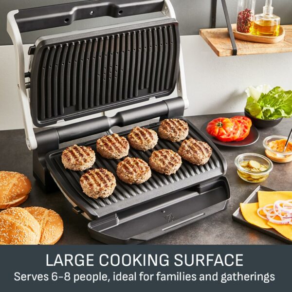 Tefal GC722D40 Optigrill Plus X-Large Grill with 9 Automatic Settings and Cooking Sensor, Non Stick Removable Plates, Automatic Settings and Cooking Sensor, Stainless Steel, Xl
