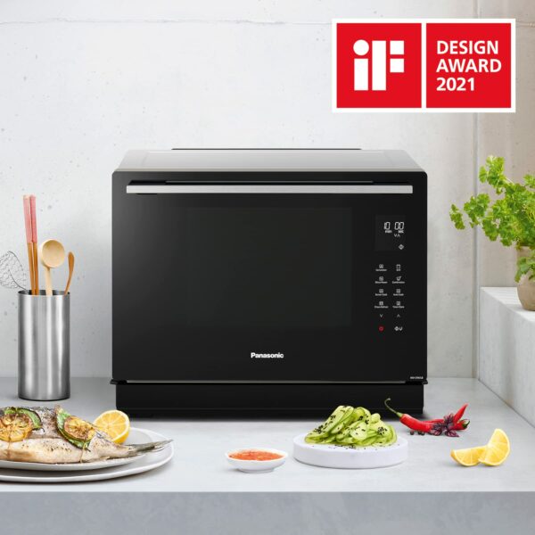 Panasonic CF87 Speed Convection Oven, Grill, Flatbed, 31Litre, Two Level Cooking, Genius Sensor, 32 Auto Programmes, Easy Clean