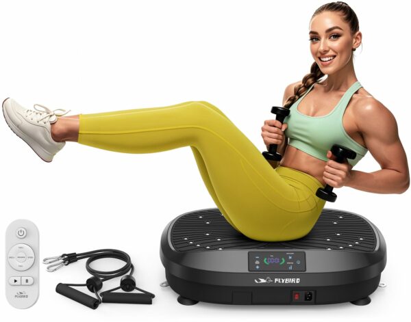 FLYBIRD Vibration Plate, Whole Body Workout Vibration Plate Exercise Machine for Bone Density Building & Lymphatic Drainage