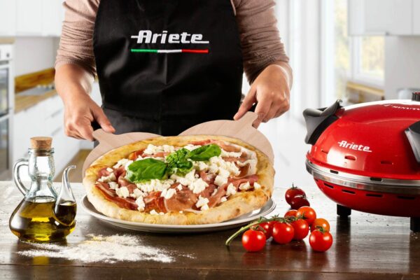 Ariete 909 Fast and Compact Pizza Making Machine for Both Fresh and Frozen Pizzas, Forno Pizza da Gennaro equipped with a Timer and 5 Temp Levels, 1200 watts (Red)