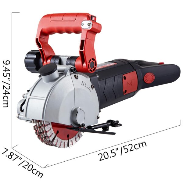 Sagtas Wall Chaser Concrete Cutter Electric Laser Aiming Groove Slotting Machine 125mm Circular Saw Cutting Power Tool Set Tools for Working Household