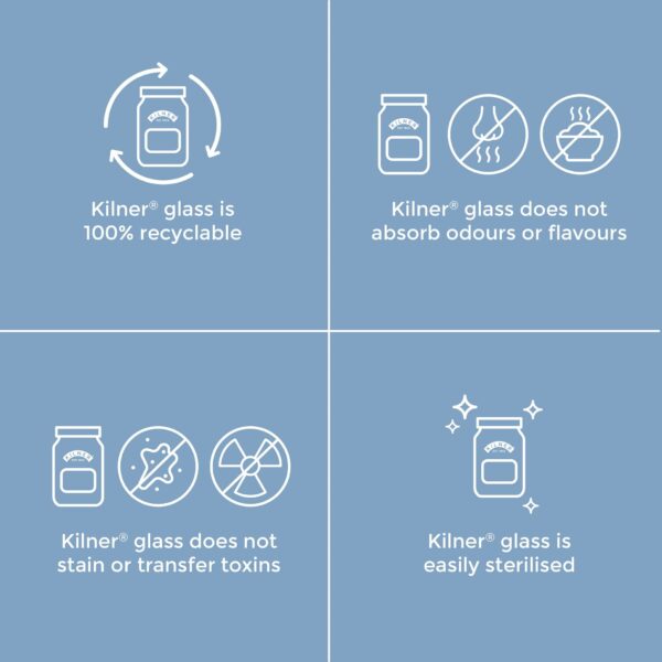 Kilner Preserve Jar 0.5L (500ml) Round Glass Screw Top Lid Preservation Storage Jar for Jams Chutneys Small Pickled Fruits