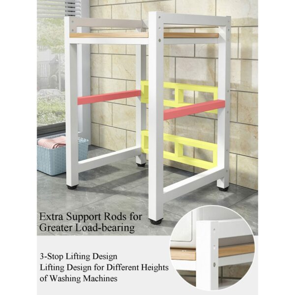 VETERS Dryer Stand Height adjustable Portable Stacking Kit for Front Loader Washing Machine & Tumble Dryer,Storage Rack over washing machine storage unit,400KG Load Capacity