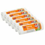 Kordis Strong Tie Handle Swing Bin Bag Liners - 6 Rolls x 20 Bags. 50L White Plastic Bin Bags For Kitchen Bins