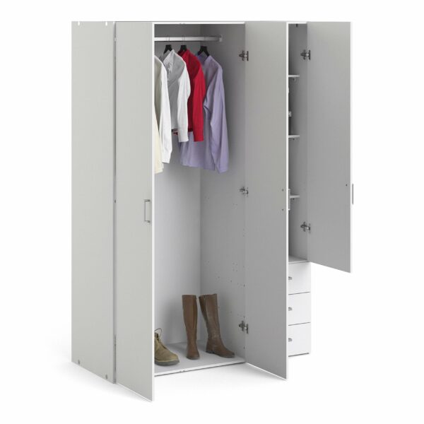 Furniture To Go | Space Wardrobe with 3 doors + 3 drawers White