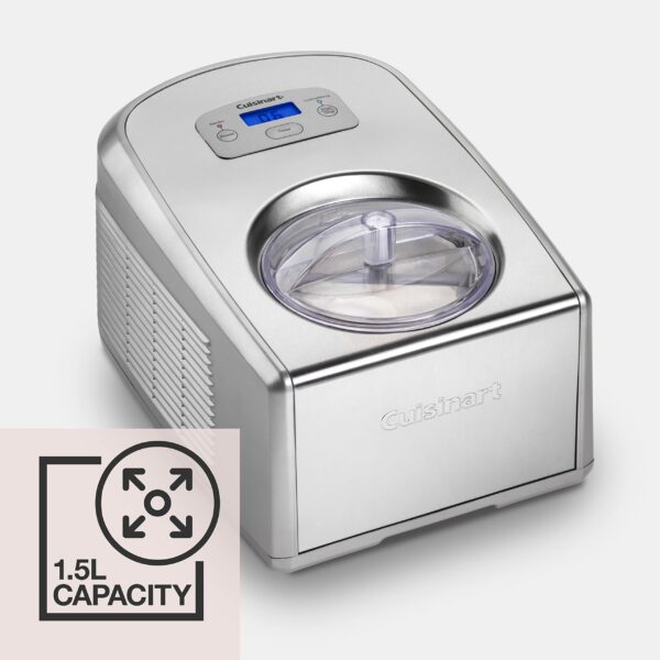 Cuisinart Ice Cream and Gelato Maker | Makes Ice Cream, Gelato, Sorbet, Frozen Yoghurt in 40 Mins | Homemade desserts | Easy to use at home | No Need to Pre-Freeze Bowl | Stainless Steel | ICE100BCU