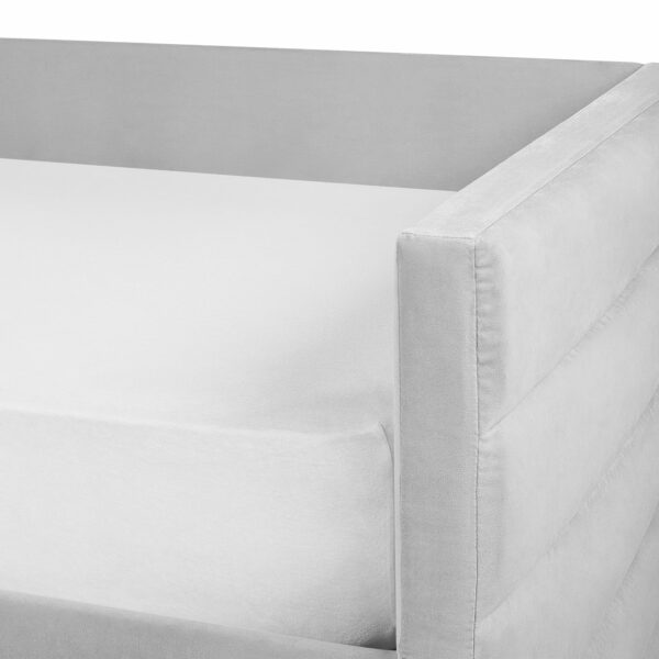 Beliani Velvet Daybed EU Single Size with Slatted Frame and Drawers Light Grey Marray