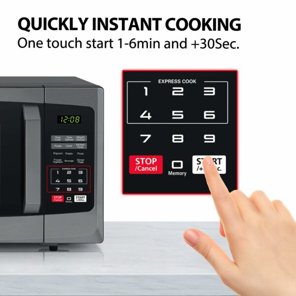 Toshiba 800w 23L Microwave Oven with Digital Display, Auto Defrost, One-touch Express Cook with 6 Pre-Programmed Auto Cook, and Easy Clean - Black - ML-EM23P(BS)