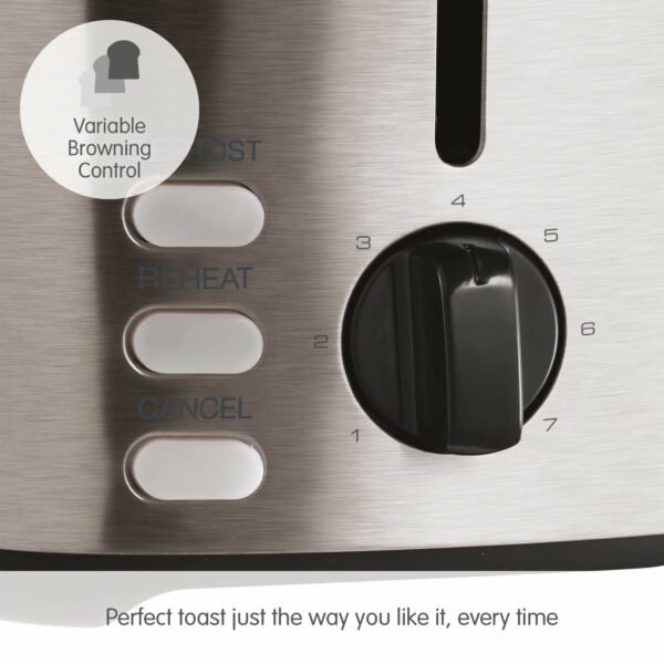 Morphy Richards Equip 2 Slice Toaster,?Defrost and Reheat, 7 Variable Browning Controls, Variable Wide Slots, Removeable Crumb Tray, Stainless Steel, Silver,222067