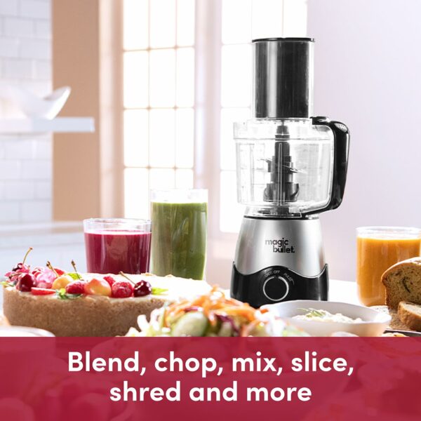 nutribullet magic bullet Kitchen Express - All-in-one Food Processor & Blender - 830ml Capacity - Precise Control - Blend, Chop, Mix & Slice - Ideal for Smoothies & Healthy Meal Preparation - 250W