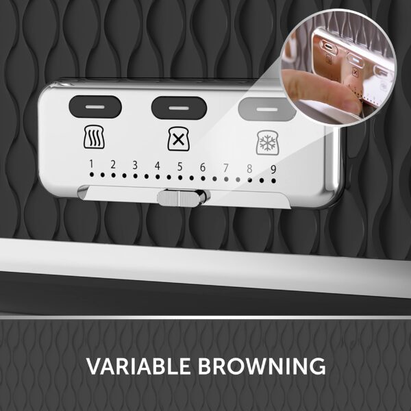Breville Curve 4 Slice Toaster with High Lift & Wide Slots | Black & Chrome [VTT786]