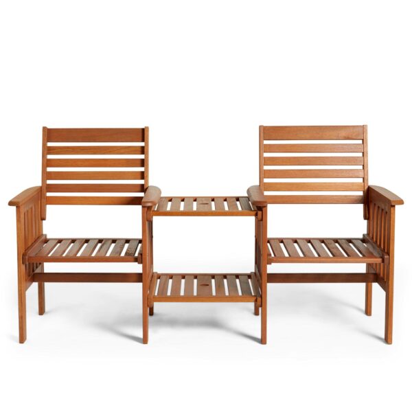 VonHaus Love Seat for Garden - 2 Seater Jack and Jill Love Seat Patio Set - 2 Person Hardwood Garden Loveseat - Companion Set