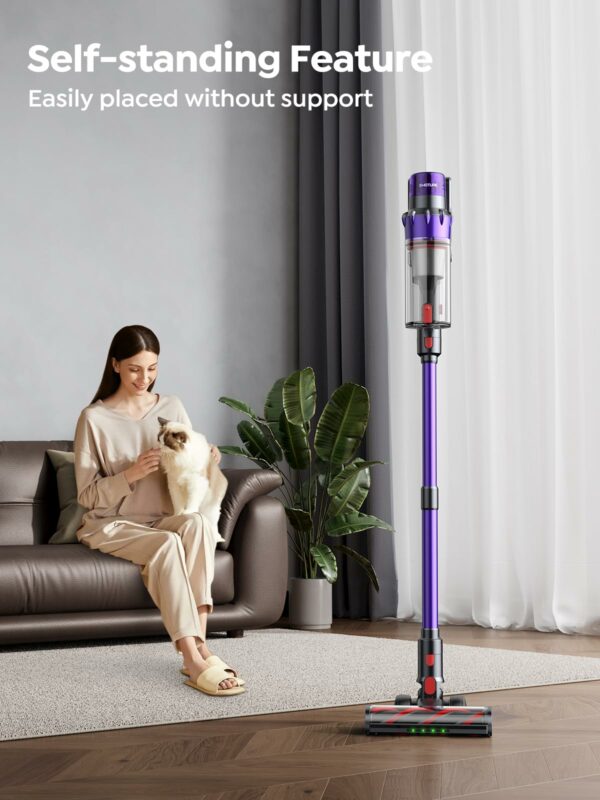 Smoture Cordless Vacuum Cleaner, 550W 45KPA Stick Vacuum with Touch Screen, Up to 60 Mins Runtime, Self-Standing Vacuum with Auto Mode