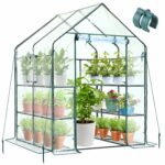 Ohuhu Plastic Greenhouse with Improved Transparent PVC Cover, Portable Walk in Plant Green House, 3 Tiers 12 Shelves Stands Small Greenhouses Backyard Green Houses for Outside Heavy Duty