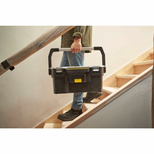 Stanley Toolbox Tote Plus Storage Organiser, Heavy Duty Metal Latch, Removable Dividers, 19 Inch, STST1-70317
