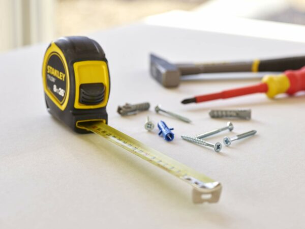 Stanley Tylon Pocket Tape Measure 8m/26ft, Tru-Zero End Hook, Tylon Coated Blade, 1.75m Tape Standout, 0-30-656