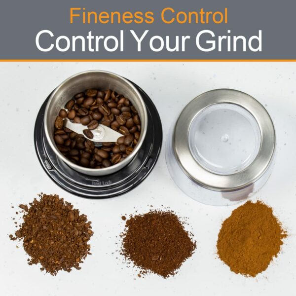 Quest 34170 Electric Wet and Dry Grinder / One Touch Operation / Coffee, Spices, Nuts, Fruit, Vegetables, Sauces, Salsa, Dips / 80g Capacity / 2 x Interchangeable Stainless Steel Blades