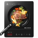 Aobosi Induction Hob,Single Induction Cooker with Portable Ultra-thin Body(32 * 26 * 4.2),20 Power and Temperature levels,Booster Function 2000W,Safety Lock,10H Timer