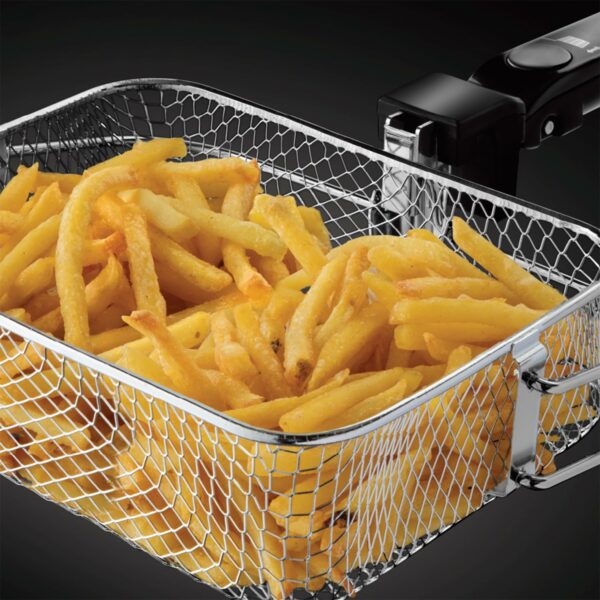 Russell Hobbs Electric Deep Fat Fryer, 2.5L capacity/can cook 1kg food, Carbon odour filter, Large observation window, Non-stick coated pan, Adjustable thermostat, Handle lift system, 1800W, 24570