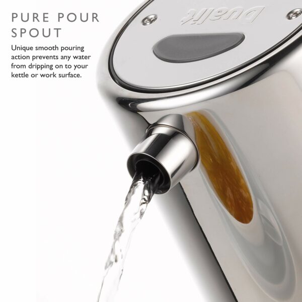 Dualit Architect Kettle | 1.5 Litre 2.3 KW Stainless Steel Kettle With Grey Trim | Rapid Boil and Patented Pure Pour Non-Drip Spout | Measuring Window with Cup Level Indicators