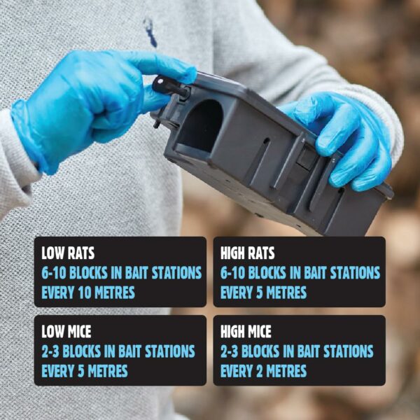 The Big Cheese All-Weather Block Bait - 10g x 30 Kills Mice and Rats Damp-Proof, Weather-Resistant, Blue Difenacoum