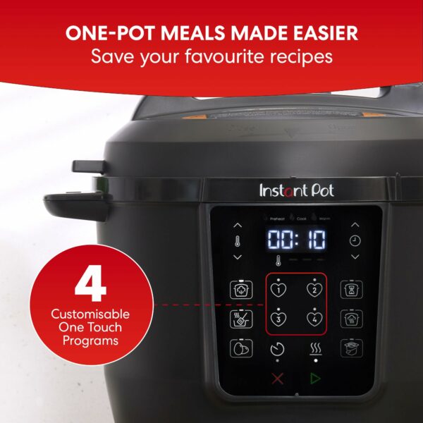Instant Pot 5.7L Multicooker 7-in-1 Smart Cooker - Pressure, Slow, Steamer, Sauté, Yogurt Maker, Egg Cooker, Food Warmer - Stainless Steel, Black