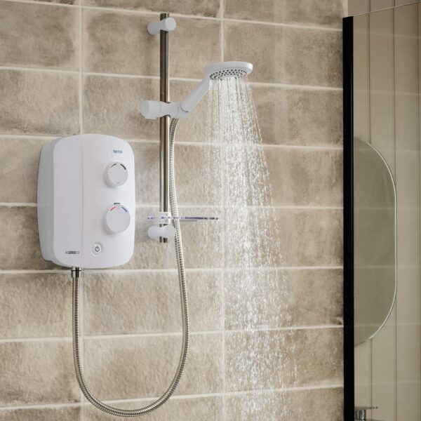 Triton Showers Bathrooms Power, White, 215 mm