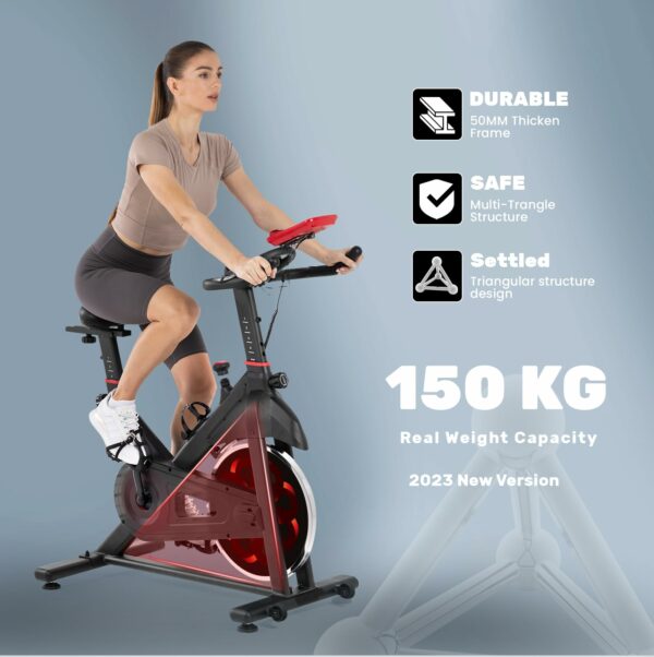 Jupgod X3 Magnetic Exercise Bike for Home Use, 12KG Flywheel Stationary Cycling Bike, LCD Monitor, Heart Rate Sensor, 80MM Steel Construction, 150KG Capacity