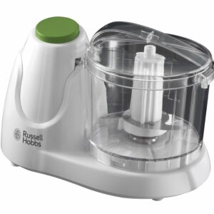 Russell Hobbs Food Collection Electric Mini Chopper, Dices & Purees Fruit & Vegetables - recipes included, 500ml, Removable dishwasher-safe bowl, lid & blade, Simple one-button operation, 75W, 22220
