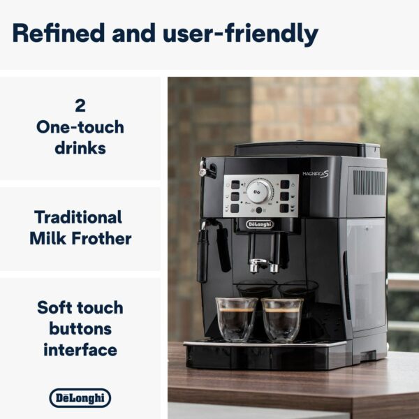 De'Longhi Magnifica S, Automatic Bean to Cup Coffee Machine, Espresso and Cappuccino Maker, ECAM22.110.B, Black