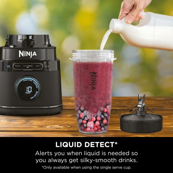 Ninja 2-in-1 Detect Power Blender Pro & Single Serve, 1200W Blender With Jug, & 2x Single Serve Cups, Blend Smoothies, Chop Vegetables & Mix Frozen Drinks, Black, TB301UK