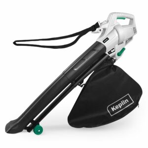 Keplin 3-in-1 Leaf Blower, Garden Vacuum & Mulcher - 3500W, 35L Collection Bag for Easy Clearing of Leafs, Debris & Waste in Garden, Patio & Drive with 10 Meter Cable, Shoulder Strap & Wheels