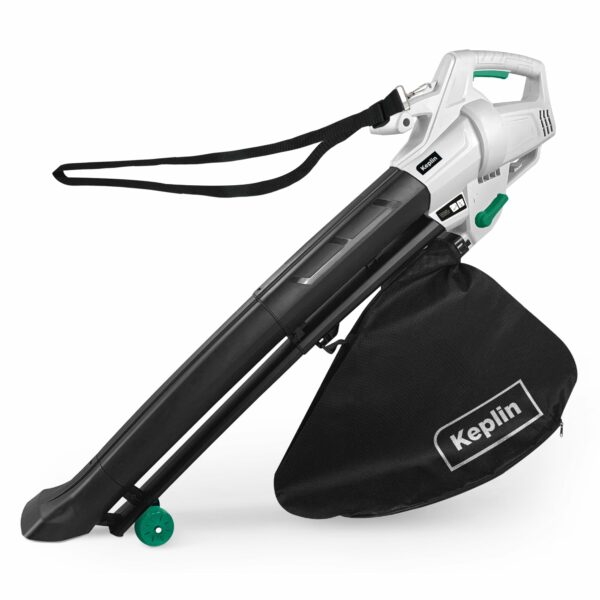 Keplin 3-in-1 Leaf Blower, Garden Vacuum & Mulcher - 3500W, 35L Collection Bag for Easy Clearing of Leafs, Debris & Waste in Garden, Patio & Drive with 10 Meter Cable, Shoulder Strap & Wheels