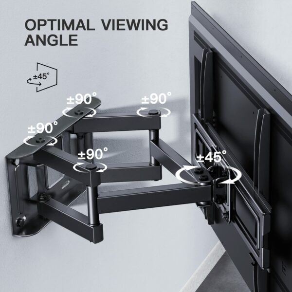 PERLESMITH TV Wall Bracket, Swivel Tilt Wall Mount for 26-70 Inch Flat & Curved TVs up to 45kg, TV Bracket Max. VESA 400x400mm