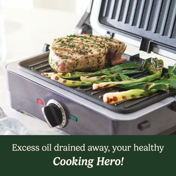Cuisinart Grill & Sandwich maker, Sandwich toaster, panini press, electric grill, Non-stick Removable, interchangeable plates, Health grill, less oil, Midnight Grey, GRSM4U