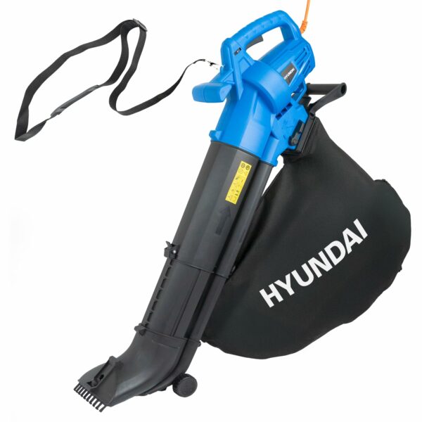 Hyundai Leaf Blower, Garden Vacuum & Mulcher with Large 45 Litre Collection Bag, 12m Cable, 62-170mph Variable Airspeed, Powerful 3000w & 3 Year Warranty