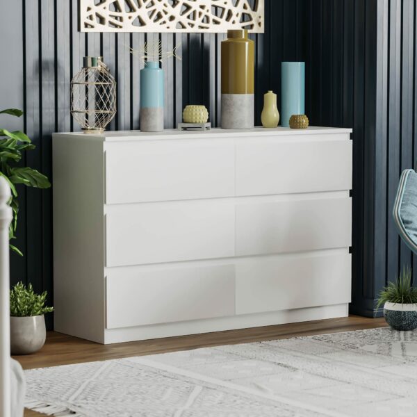 Vida Designs Denver Drawer Chests (White, 6 Drawer)