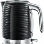 Russell Hobbs Inspire Electric 1.7L Cordless Kettle (Fast Boil 3KW, Black premium textured plastic, high gloss finish, Removable washable anti-scale filter, Pull off lid, Perfect pour spout) 24361
