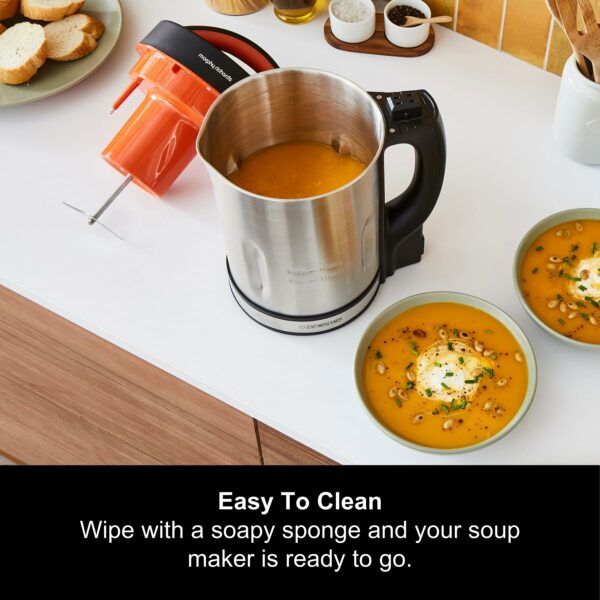 Morphy Richards Classic Soup Maker, 1.6L, Multi-Settings, LED Displayed Panel, Motorised Blade, Stainless Steel, 1000W, 48822