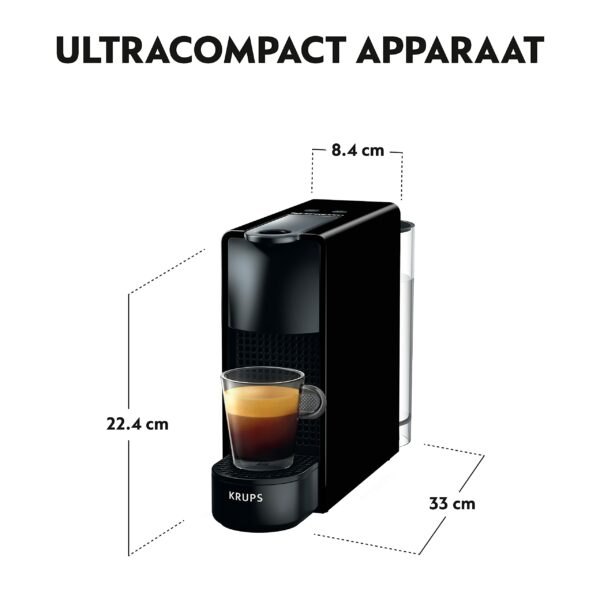 Krups Nespresso Essenza Mini XN1108 Coffee Machine | 0.6 Litre | 19 Bar | Energy Saving Mode | Black