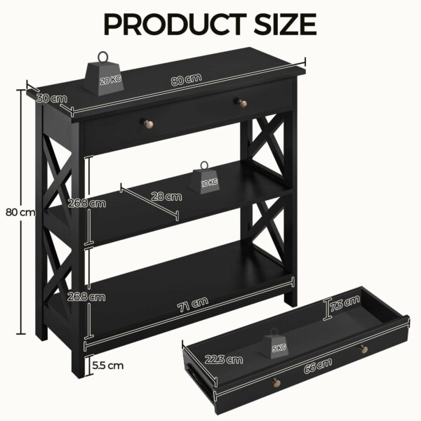Yaheetech Console Table for Hallway, Slim Entryway Table with Drawer  Shelves, Wood Sofa Table for Small Space