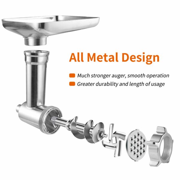 Gdrtwwh Metal Food Grinder Attachment Compatible with All KitchenAid Stand Mixers and PHISINIC Stand Mixer,Includes 3 Sausage Stuffer Tubes