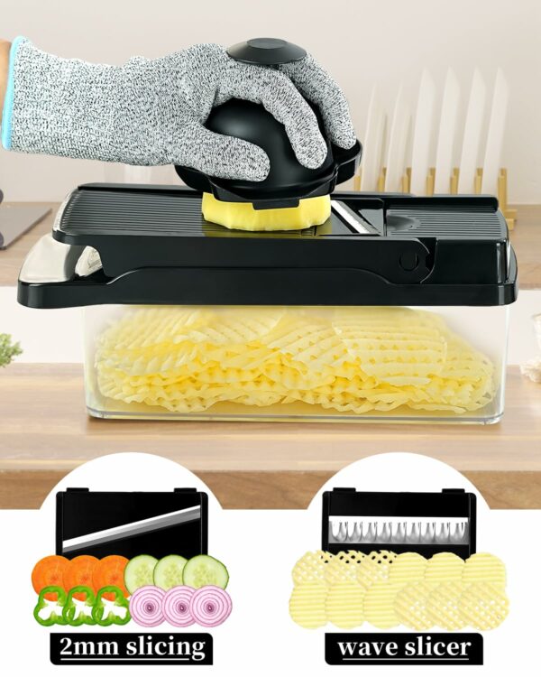 Vegetable Chopper, Pro Onion Chopper, Kitchen Mandoline Food Chopper, Multifunctional Kitchen Vegetable Slicer Dicer Cutter,Mandoline Vegetable Slicer Salad Chopper,Carrot and Garlic Chopper