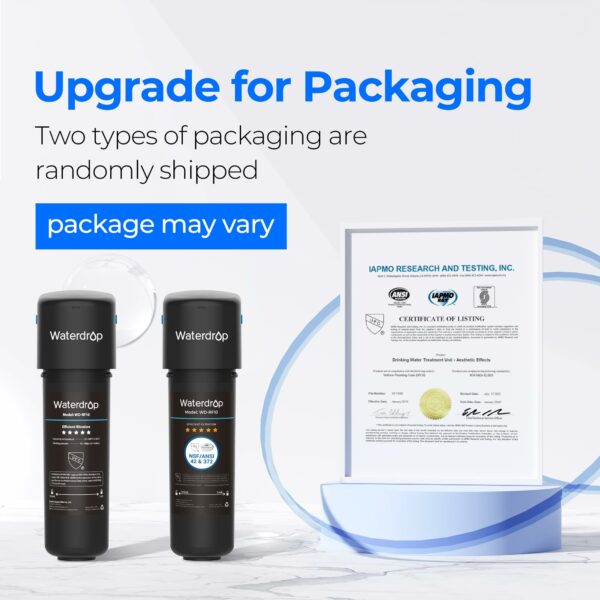 Waterdrop 10UA Under Sink Water Filter, 30,000 Liters High Capacity Water Filter System, NSF/ANSI 42 Certified,Reduce PFAS, PFOA/PFOS, Reduce Lead, Chlorine, Bad Taste, Odor
